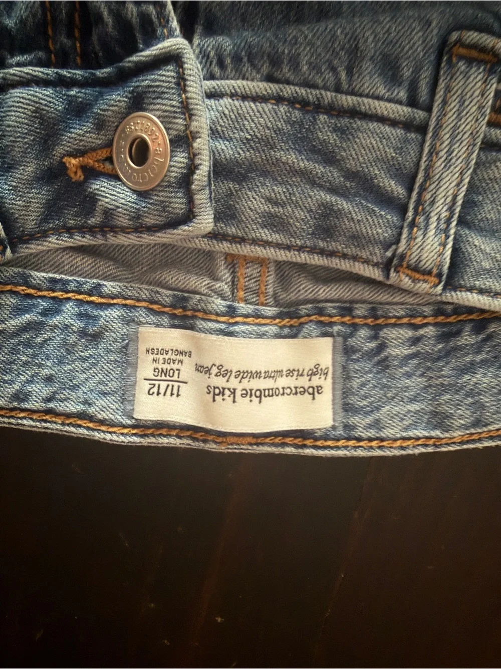 Abercrombie & Fitch Girls High-Rise Washed Blue Denim Jeans